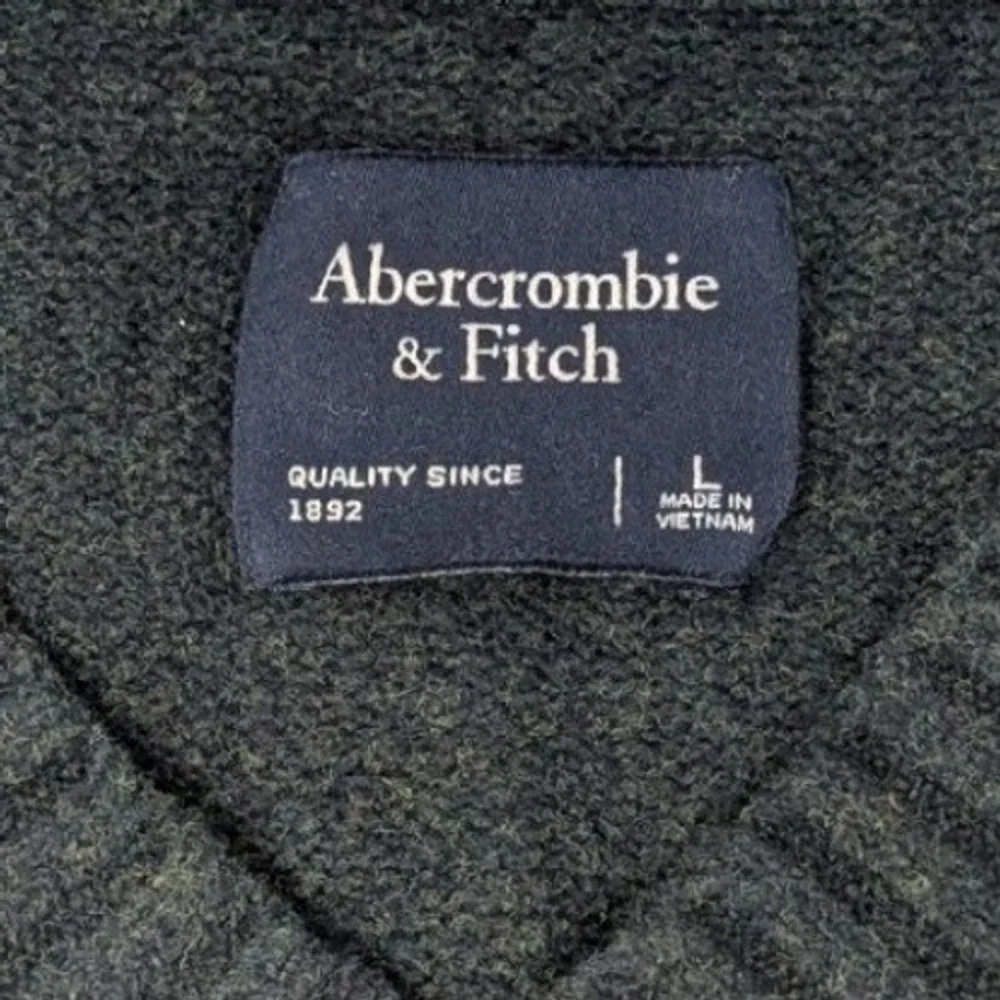 Abercrombie & Fitch Mens V-Neck Sweater Charcoal Gray Knit Large